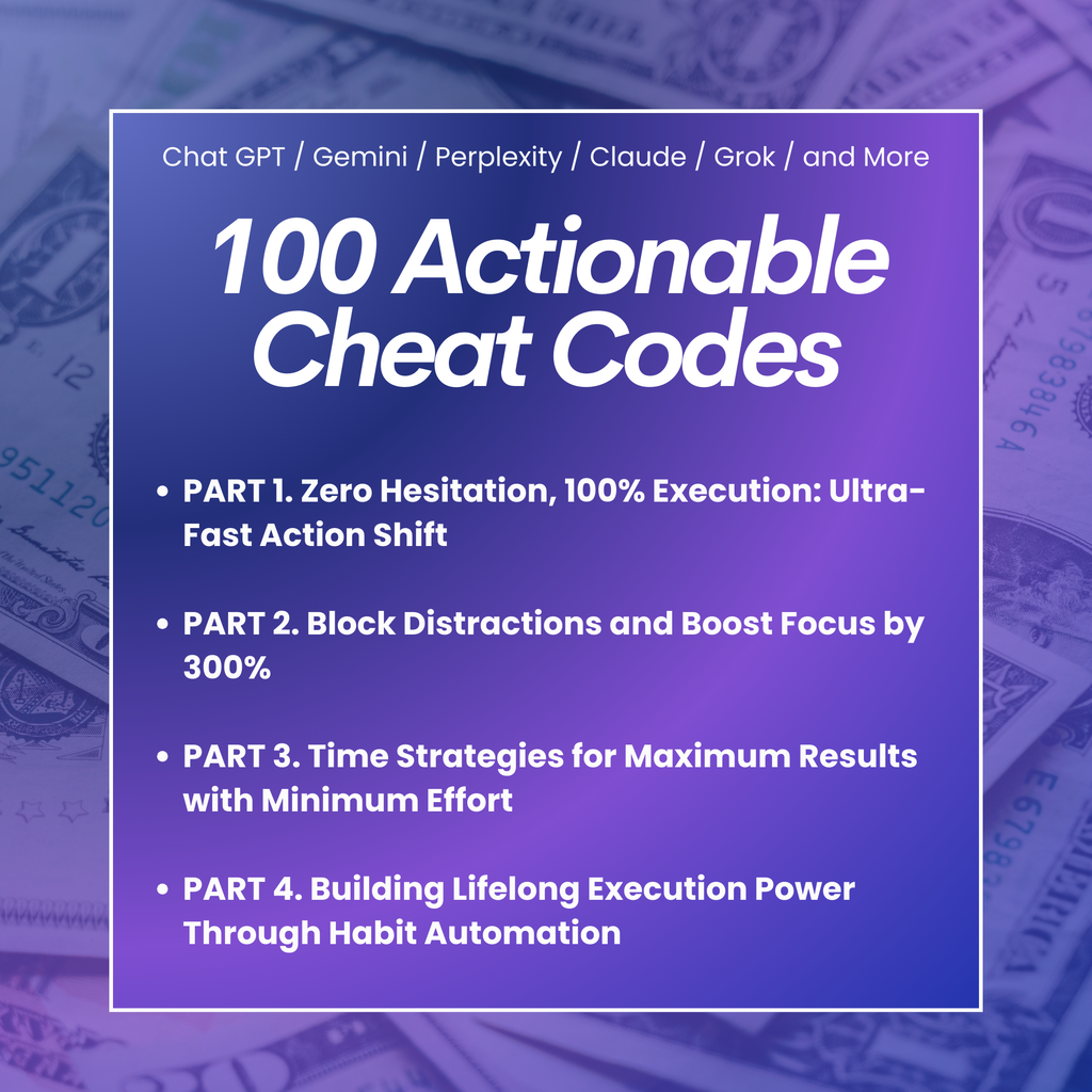 500 Money-Maker Prompts | 100k/Month Roadmap | Chat GPT, Gemini, Perplexity, Claude, Grok and More - Hyeon-PLR