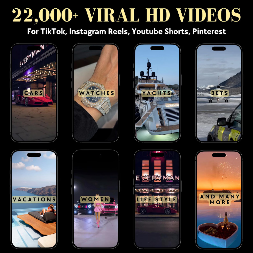 Faceless Millionaire's Vault: 15,000+ Luxury 4K Reels (MRR/PLR) - Hyeon-PLR