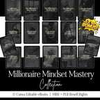 Millionaire Mindset Mastery | 17 PLR Canva eBooks | Wealth Success Coaching Templates - Hyeon-PLR