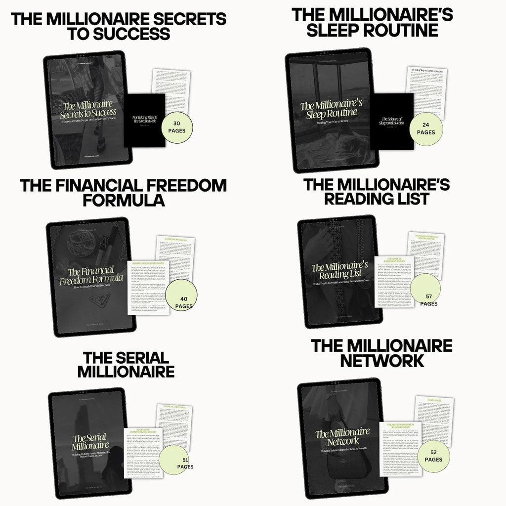Millionaire Mindset Mastery | 17 PLR Canva eBooks | Wealth Success Coaching Templates - Hyeon-PLR