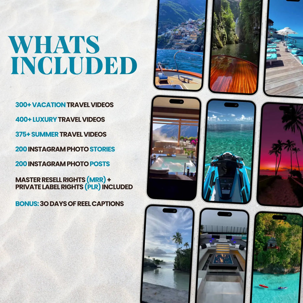 Ultimate Travel Bundel: 1400+ Faceless Photo & Reels - Hyeon-PLR