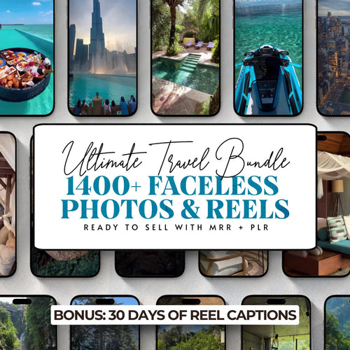 Ultimate Travel Bundel: 1400+ Faceless Photo & Reels - Hyeon-PLR