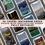 50 Travel Instagram Reels: Editable Canva Video Templates - Hyeon-PLR