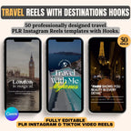 50 Travel Instagram Reels: Editable Canva Video Templates - Hyeon-PLR