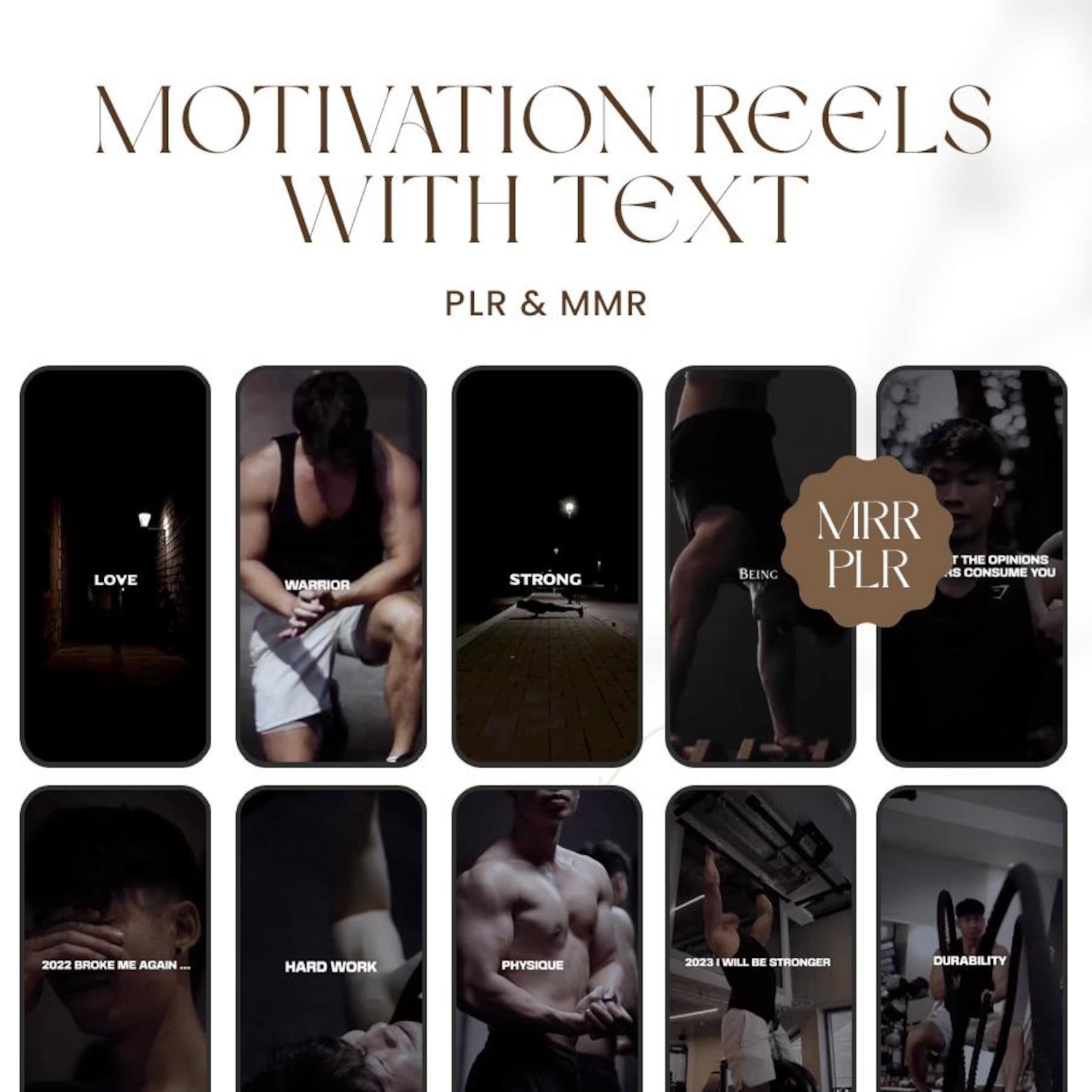600+ Male Fitness Motivation Reels with Text - Hyeon-PLR