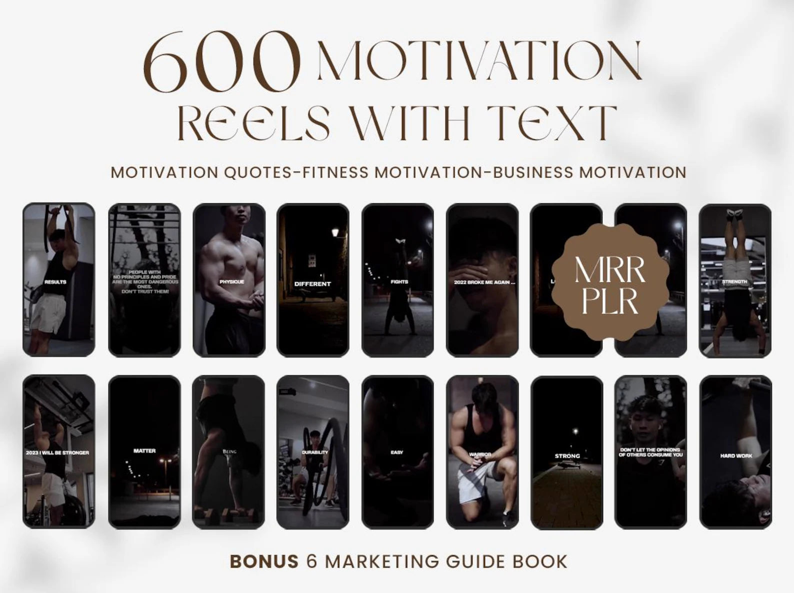 600+ Male Fitness Motivation Reels with Text - Hyeon-PLR